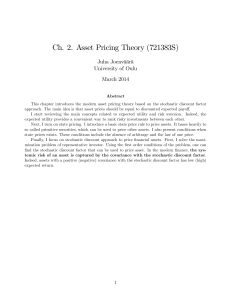 Ch. 2. Asset Pricing Theory (721383S)