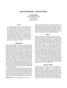 Bounded Rationality :: Bounded Models