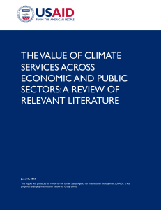 the value of climate services across economic and public sectors