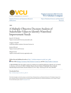 A Multiple-Objective Decision Analysis of Stakeholder Values to