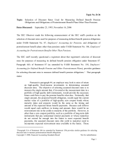 Topic No. D-36 Topic: Selection of Discount Rates Used for