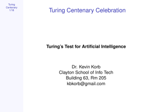 Turing Centenary