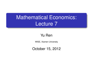 Mathematical Economics: Lecture 7