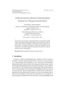 A Mathematical Structure of Processes for Generating Rankings