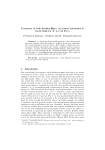 Evaluation of Node Position Based on Mutual Interaction in Social