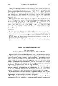 An Old Max-Min Problem Revisited - Mathematical Association of