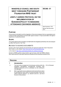 Sickness absence protocol - integrated service staff