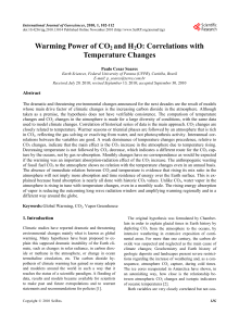Warming Power of CO2 and H2O: Correlations with Temperature
