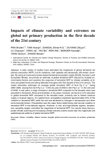 Impacts of climate variability and extremes on global net primary