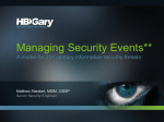 Managing Security Events A model for 21st century