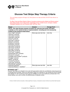 Glucose Test Strips Step Therapy Criteria