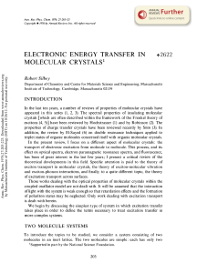 Electronic Energy Transfer in Molecular Crystals