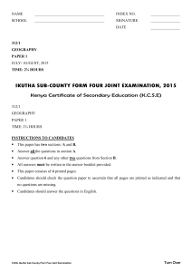 geog p 1 - free kcse past papers