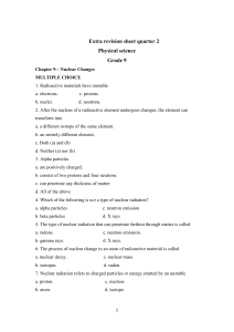 Extra revision sheet quarter 2 Physical science Grade 9