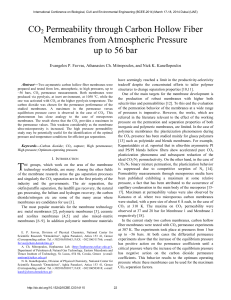 CO2 Permeability through Carbon Hollow Fiber Membranes from