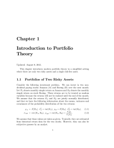 Chapter 1 Introduction to Portfolio Theory