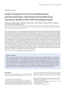 Insulin Treatment Prevents Neuroinflammation and Neuronal Injury