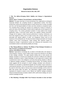 Organization Science Volume 22, Issue 6, Nov. /Dec. 2011 1. Title