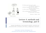 Lecture 4: methods and terminology, part II