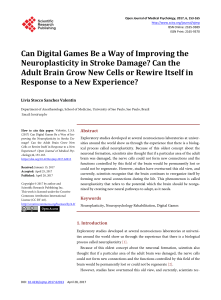 Can Digital Games Be a Way of Improving the Neuroplasticity in