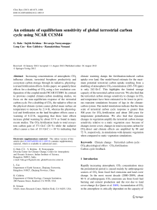 An estimate of equilibrium sensitivity of global terrestrial carbon