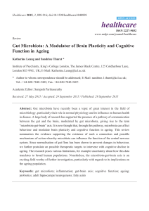 Gut Microbiota: A Modulator of Brain Plasticity and Cognitive