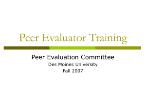 Peer Evaluator Training