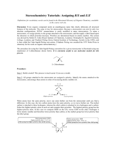 Stereochemistry Tutorials: Assigning R/S and E/Z