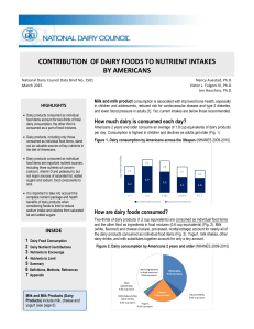 CONTRIBUTION OF DAIRY FOODS TO NUTRIENT INTAKES BY