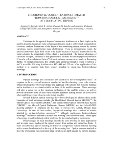 chlorophyll concentration estimated from irradiance measurements