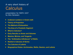 Short History of Calculus - Nipissing University Word