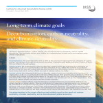 Long-term climate goals Decarbonisation, carbon
