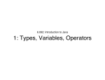 6.092 Lecture 1: Types, Variables, Operators