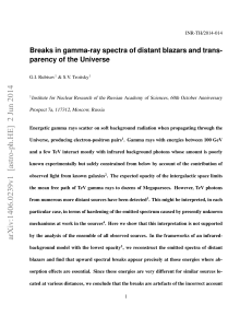 Breaks in gamma-ray spectra of distant blazars and transparency of