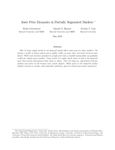 Asset Price Dynamics in Partially Segmented Markets ∗