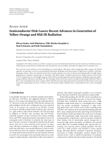 Semiconductor Disk Lasers: Recent Advances in Generation of