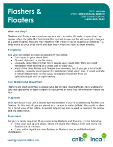 What are they? Flashers and floaters are visual perceptions such as