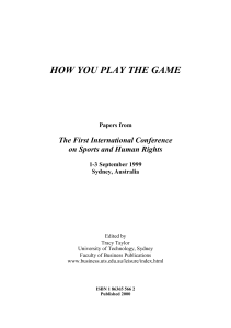 HOW YOU PLAY THE GAME - Human Rights Council of Australia