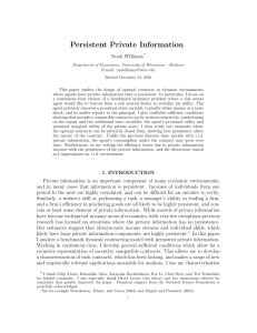 Persistent Private Information - University of Wisconsin–Madison