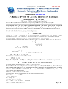 Alternate Proof of Cayley-Hamilton Theorem