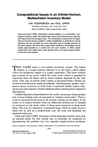 Computational Issues in an Infinite-Horizon, Multiechelon Inventory