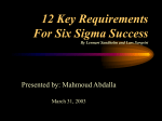 12 Requirements For Six Sigma Success
