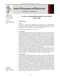 A review on ethnomedicinal plant Acacia nilotica (Linn.) wild