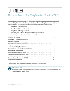 Release Notes for RingMaster Version 7.7.3.1