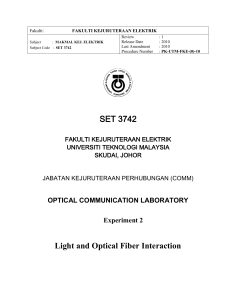 SET 3742 Light and Optical Fiber Interaction
