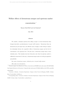 Welfare effects of downstream mergers and upstream market