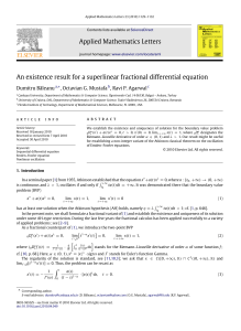 An existence result for a superlinear fractional differential equation