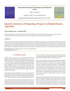 Incentive Structure of Financing a Project: An Islamic Finance