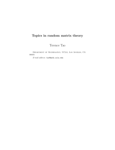 Topics in random matrix theory Terence Tao