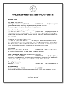 NATIVE PLANT RESOURCES IN SOUTHWEST OREGON